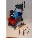 CleanSV Aura2 Reinigungswagen mit Ablage, Wischset mit 50...