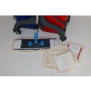 CleanSV® Wischset PE 40  - Reinigungswagen PE mit Presse, MopSet 40 cm: 3 Baumwollmop, Halter, Telskopstiehl