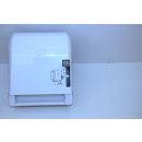 CleanSV® ViaRoll Weiss  Papierrollenspender aus Kunststoff mit Hebel Bedienung  für Papierrollen Breite max 21 cm, Durchmesser max 20 cm