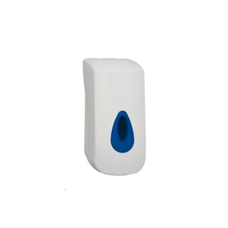 CleanSV Seifenspender 400 ml Kunststoff Weiß Nachfüllbar Fenster blau