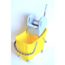 CleanSV© Wischset Bay gelb 50 cm - Reinigungswagen mit Presse, ein Mopset 50 cm : bestehend aus 3 x 50 cm Baumwollmops, 50 cm Mophalter und Profi Teleskopstiehl