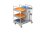 CleanSV Reinigungswagen Abfallwagen mit Ablage aus PE, 3 Ablagen, M&uuml;llsackhalter mit Verkleidung, 57,5 cm x 64cm x 112 cm