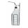 CleanSV® Desinfektionsspender aus verchromten Metall mit 1000 ml Flasche und langem Arm, zum hinstellen oder aufhängen