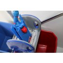 CleanSV Wischset blau Laschenmop 50 cm, Ablage, Reinigungswagen18 Liter Eimer und Schmutzfangeimer, Presse