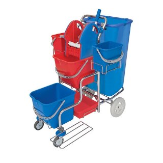 CleanSV SPL Putzwagen Presse hoch, Müllsackhalter, 2 Ablagen