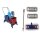 CleanSV® Wischset PE Laschenmop 50 cm Lamo, Reinigungswagen 2 x 18 Liter Eimer, Presse, Deichsel, 1 Laschenmop Halter Lamo, 3 x Laschenmop Baumwolle, Teleskopstiehl