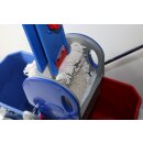 CleanSV® Wischset Kunststoff,  Laschenmop 50 cm Lamo, Ablage, Reinigungswagen 2 x 18 Liter Eimer, Presse, Deichsel, 1 Laschenmop Halter Lamo, 3 x Laschenmop Baumwolle, Teleskopstiehl