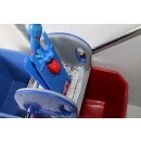 CleanSV® Wischset Kunststoff,  Laschenmop 50 cm Lamo, Ablage, Reinigungswagen 2 x 18 Liter Eimer, Presse, Deichsel, 1 Laschenmop Halter Lamo, 3 x Laschenmop Baumwolle, Teleskopstiehl