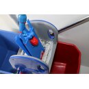 CleanSV® Wischset PE Laschenmop 50 cm Lamo, Ablage + 5 L- Eimer, Reinigungswagen 2 x 18 Liter Eimer, Presse, Deichsel, 1 Laschenmop Halter Lamo, 3 x Laschenmop Baumwolle, Teleskopstiehl