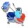 CleanSV® Wischset PE Laschenmop 50 cm Lamo, Ablage + 5 L- Eimer, Reinigungswagen 2 x 18 Liter Eimer, Presse, Deichsel, 1 Laschenmop Halter Lamo, 3 x Laschenmop Baumwolle, Teleskopstiehl