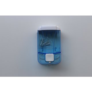 CleanSV® Seifenspender Cleany 500 ml blau transparent, aus Kunststoff für flüssig Seife und Desinfektion