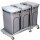 CleanSV® Dreifacher Müllentsorgungswagen 3 x 120l mit Abdeckung - Variante mit Deckel
